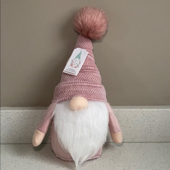 🎄CHRISTMAS GNOME BLUSH PINK W POMPOM HAT - Picture 9 of 9